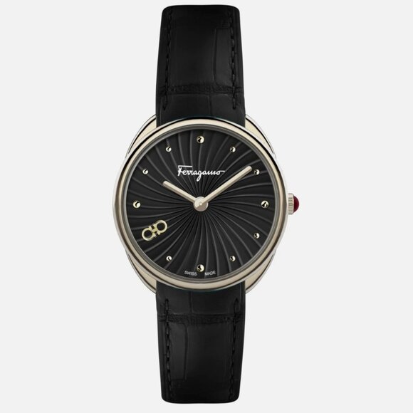 Ferragamo Womens Cuir Gold 34mm Watch - Picture 1 of 4